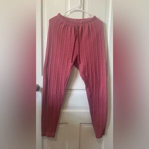 Women's Pink Cable Knit Pants